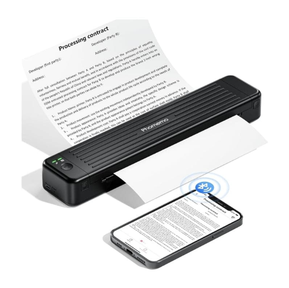 Phomemo P831 Portable Printers 300DPI Wireless A4/Letter Size Regular Copy Paper Mobile Printer Compatible with Phone & Laptop