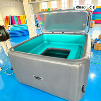 Piscine gonflable premium Drop Stitch avec coussin, bain de glace carré en PVC, spa à domicile, pour fêtes et entreprises de location