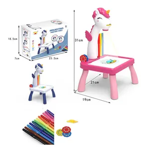 Mainan Puzzle anak, pendidikan sekolah bentuk hewan proyeksi menulis belajar melukis meja mainan untuk anak-anak