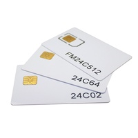 Carte d'accès intelligent en plastique PVC avec puce, RFID 13,56 MHz F08 24C01, double puce, proximité, inscriptible