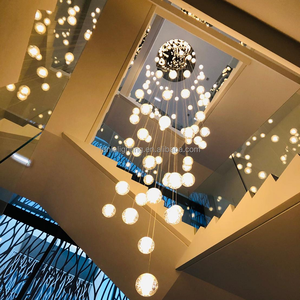 Lustre en cristal de style européen en gros, <span class=keywords><strong>luminaire</strong></span> suspendu long pour villa, salon, escalier tournant - Product Image 2