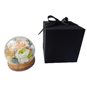 Design unique de roses éternelles de longue vie cloche en verre de rose préservée naturelle avec des fleurs pour toujours vraie fleur préservée à la main - Product Image 6