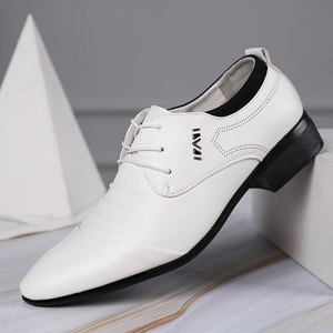 Chaussures habillées en cuir blanc et oxfords, baskets d'été pour les styles de mariage et d'affaires, polyvalentes pour hommes - Product Image 6