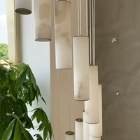 Lampe en marbre naturel léger de style français MEEROSEE pour villa duplex, loft, escalier ouvert à plusieurs étages, éclairage de pièce MD88193