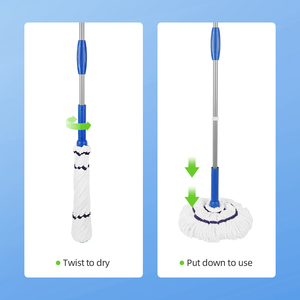 Chổi lau nhà xoay dễ vắt nước, cán dài 49 inch, lau khô ướt, không cần dùng tay, chất liệu microfiber, dùng cho gia đình - Product Image 3