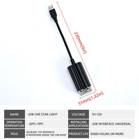 Lámpara Proyector LED USB de Doble Color NOVKIR, Efecto Cielo Estrellado, IPx4 Impermeable, Iluminación Ambiental para Techo de Auto, Ajuste Universal