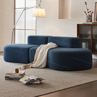 Canapé Gorman Chesterfield moderne trois places, pour chambre, hôtel, villa, maison, canapé incurvé, couleur blanc nuage, beige, canapé compressible