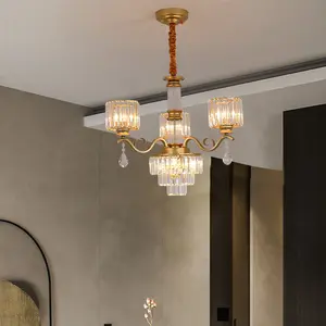 OEM Modern LED Suspension Lighting Decorative Hanging Ceiling Pendent Light Long Tube Chandeliers Globe Lamp