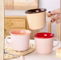 Tasse à café en céramique multicolore Tasse à café imprimée de logo personnalisé avec deux tons