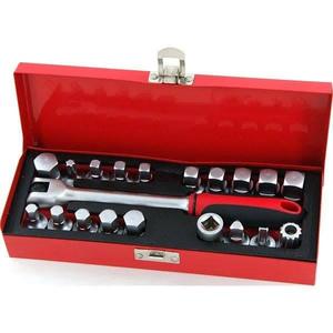 Jeu <span class=keywords><strong>de</strong></span> 20 clés à douille pour bouchon <span class=keywords><strong>de</strong></span> <span class=keywords><strong>vidange</strong></span> d'huile avec embouts hexagonaux, carrés, triangulaires, Torx et cannelés pour clé dynamométrique <span class=keywords><strong>de</strong></span> 3/8 pouces - Product Image 4