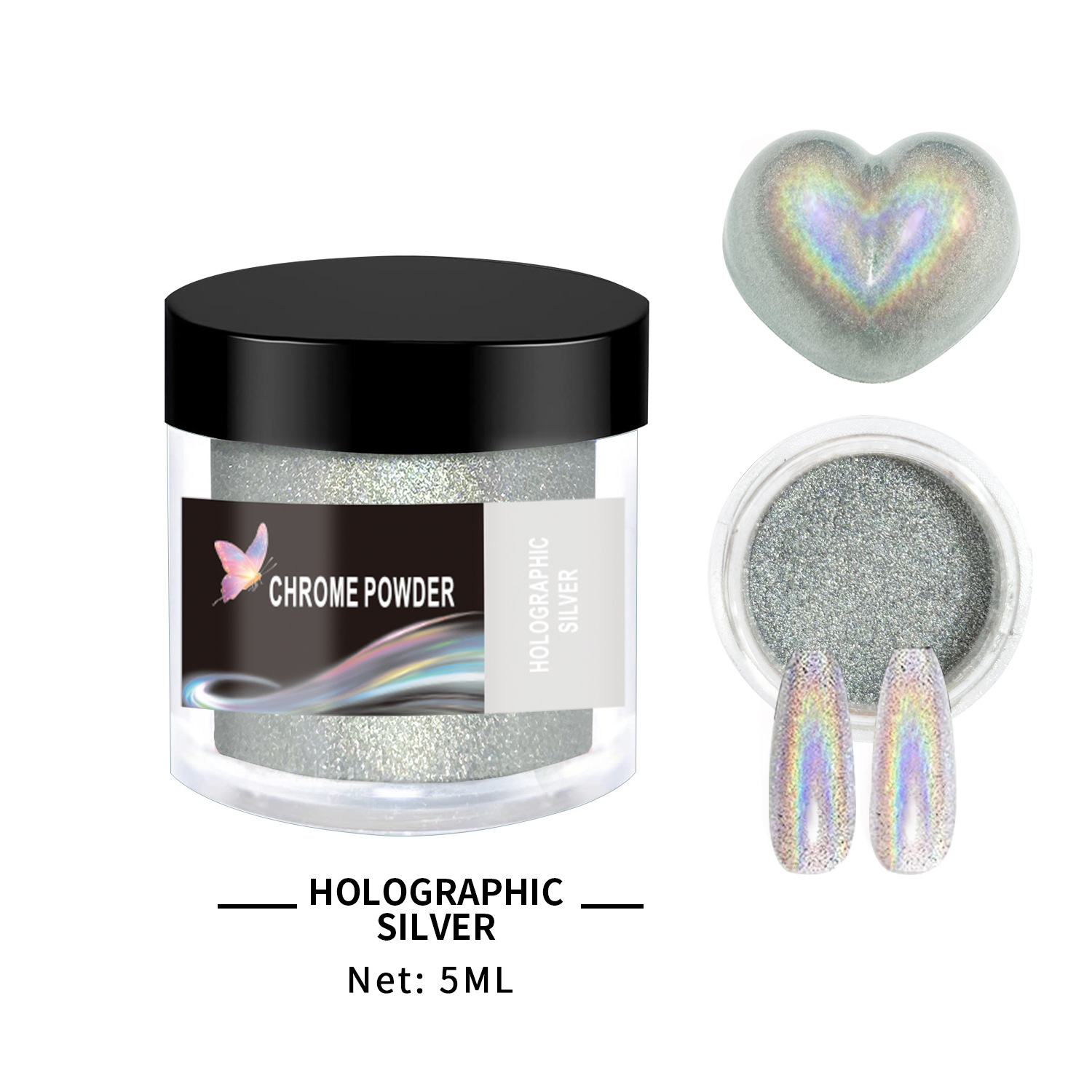 Poudre de chrome-06laser argent 5ml