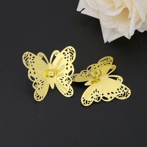 Juego de Joyería de Mariposa para Mujer JXX, Collar y Aretes de Latón Chapado en Oro para Bodas, Fiestas y Compromisos, Venta al Por Mayor - Product Image 3