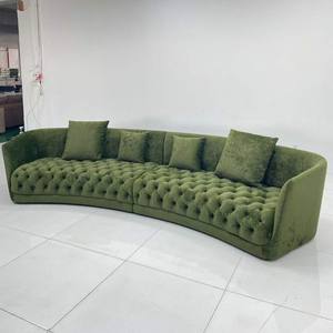 Sofá Curvo Francés para la Sala de Estar. Diseño Creativo de Superficie Lunar del Diseñador. Sofá Moderno en el Amplio Penthouse. - Product Image 2