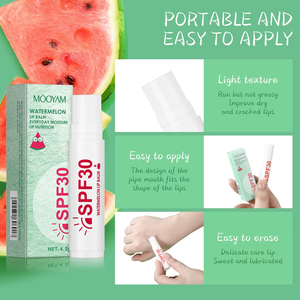 Baume à lèvres hydratant et imperméable aux herbes de pastèque MLM SPF30, anti-gerçures, portable, mignon, crème à lèvres fruitée, marque privée, soin des lèvres OEM - Product Image 4