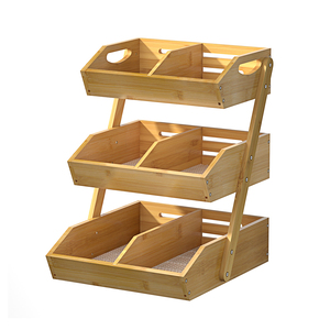 Étagère <span class=keywords><strong>de</strong></span> rangement modulaire à 3 niveaux en bambou moderne et écologique, pour cuisine, garde-manger, fournitures <span class=keywords><strong>de</strong></span> bureau, organisateur, taille personnalisée, vente en gros - Product Image 6
