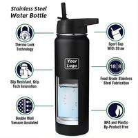 Produits Mazons Thermos à vide sport à double paroi en acier inoxydable à large ouverture 32 oz/40 oz