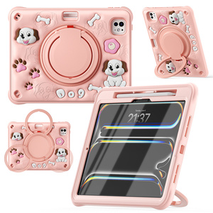 2024 trẻ em dễ thương silicon trường hợp đối với <span class=keywords><strong>iPad</strong></span> <span class=keywords><strong>Pro</strong></span> M4 2024 11 inch Tablet trường hợp 360 độ xoay - Product Image 4