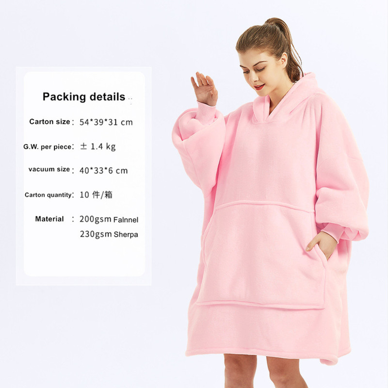 Wholesale Flannel Fleece Sherpa Oversized Hooded