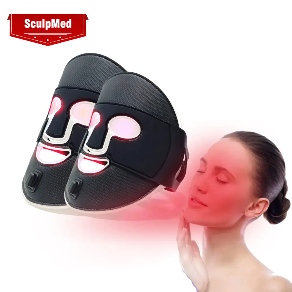 Máscara facial de rejuvenescimento da pele, rejuvenescimento da pele com led de luz vermelha, terapia de fototerapia com 3 cores, máscara removedora de acne e rugas