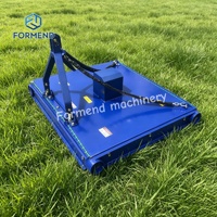 Cortadora de Césped con Enganche de 3 Puntos para Tractor, Altura Ajustable, Desbrozadora Rotativa Accionada por PTO con Engranaje para Huertos, Campos y Terrenos de Pastoreo