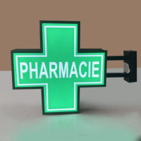 Livraison rapide, boîte lumineuse LED pour pharmacie, forme personnalisée, haute luminosité, double face, design écologique, imperméable, décoration extérieure