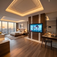 Ensembles de Chambres d'Hôtel Modernes et Contemporains en Contreplaqué Écologique Personnalisés pour Suite Hilton Extended Stay
