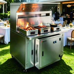 Vente directe usine – Chariot de purification d'air mobile en acier inoxydable 201 pour intérieur, idéal pour <span class=keywords><strong>les</strong></span> magasins de barbecue - Product Image 2