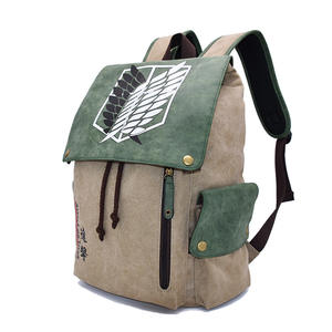 Mochila impermeable de dibujos animados de Attack Titan Anime, bolso de hombro doble Unisex, bolso escolar de lona, estudiante, asesino, demonio de una pieza - Product Image 1