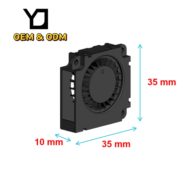 OEM/ODM Support 35x35x10mm Axial Cooling DC Brushless Fans PBT Blade Material 5V 8000 RPM Projectors PCs Electric Axial Flow