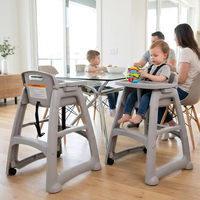 Chaise haute en plastique pour bébé, usage commercial et domestique, avec plateau, stabilité et durabilité, pour les services de banquet et de buffet en hôtel