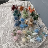 Fleurs artificielles à 3 têtes en forme de coussin à épingles, fleurs artificielles en soie Protea, cactus crabes dorés, décoration de mariage, utilisation intérieure et extérieure, florale