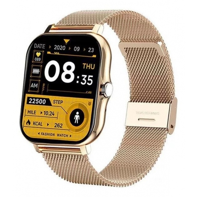 Hot Selling Y13 Smart Watch 1.44inch Square Dial Gold Steel Silicone Dual Straps Heart Rate Monitoring Fitness Tracker Unisex