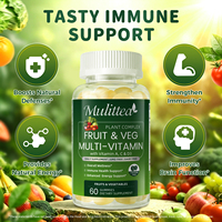 OEM Private Label Suiker Vrije Multivitamine Gummies Fruit & Groente Plantencomplex Glutenvrij GMP Supplement voor Volwassenen Groothandel