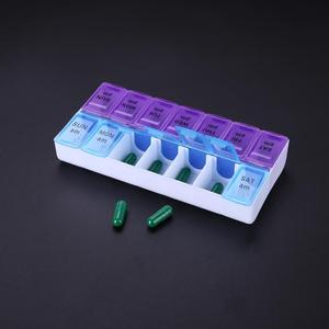 14 Grids 7 Days Weekly Pill Case Medicine Tablet Dispenser Organizer Pill Box Splitters Jewelry Storage Box With Clip Lids