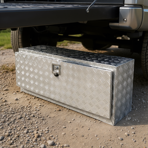 Caja de Aluminio con Placa de Diamante para Camioneta, 48 x 17 x 18 Pulgadas, con Cierre de Manija en T, Impermeable, para Almacenamiento de Herramientas, para Camioneta o Remolque - Product Image 2