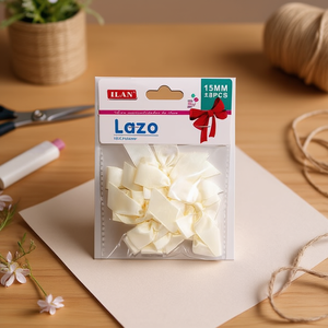 Ruban crème ILAN Lazo 15 mm pour travaux manuels et décorations - Product Image 3