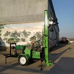 Best Price Factory Portable Wheels Water Well Drilling Rig for sale Drill Machine