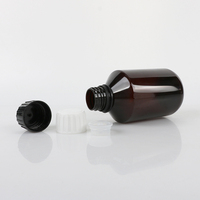 Bouteille en plastique PET brun de qualité alimentaire de 250 ml, 500 ml, 1000 ml, récipient pour suppléments liquides de vitamines avec bouchon résistant aux enfants