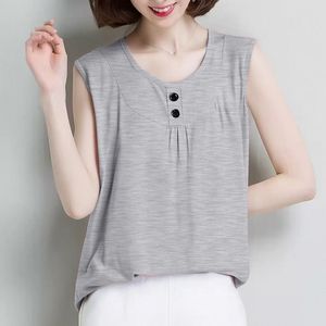 Women Sleeveless Vest <b>Top</b> Pink Loose Fit Breathable Knitted Tank <b>Top</b> For Summer Wear - Product Image 4
