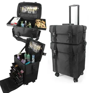 Make-Up Tas Professionele Make-Up Doos Case Rolling Make-Up Traveling Koffer Gereedschapstas Met Wielen Voor Kunstenaar Outdoor Groothandel