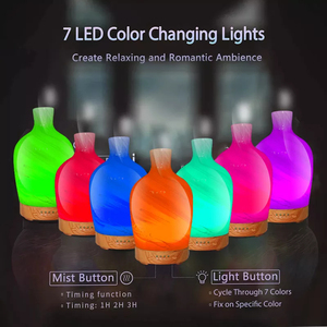 <span class=keywords><strong>Diffuseur</strong></span> d'huiles essentielles électrique ultrasonique en verre 3D avec télécommande, 7 couleurs LED, aromathérapie, humidificateur, usage domestique, 120 ml - Product Image 4