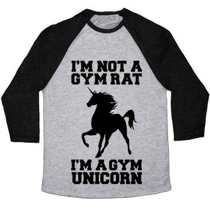 I'm Not a Gym Rat I'm a Gym Unicorn Unisex Tri-Blend <b>Baseball</b> <b>Tee</b> - Product Image 4