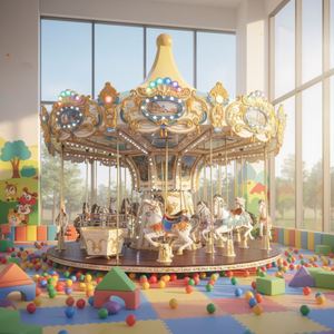 Manèges pour enfants de qualité supérieure, 12 places, petit carrousel de luxe en fibre de verre pour parc d'attractions et centre commercial, utilisation en extérieur - Product Image 1