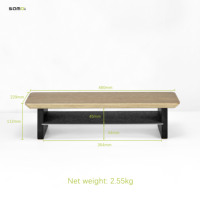 SAMDI SD-030 Support robuste en bois de noyer à double niveau pour ordinateur portable et moniteur, format tour, installation sur table de bureau à domicile