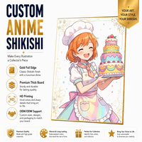 Planche Shikishi Anime Personnalisée avec Art Doré, Décoration de Chambre pour Collection Otaku, Affichage Holographique