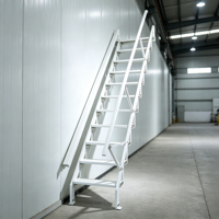 Échelle pliante murale gain de place en alliage d'aluminium pour appartement