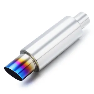 Car Exhaust Muffler End Blue Tip Exhaust Pipe Polished Surface Automobile Rear Vent-pipe Silent Generator Muffler