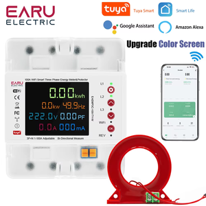 <span class=keywords><strong>Triphasé</strong></span> Tuya WiFi Smart Bi-directionnel Énergie Power Meter Fuite Sur <span class=keywords><strong>Sous</strong></span> Tension Protecteur Commutateur Limite De Courant EAEMP3C - Product Image 2