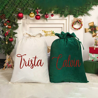 Bolsa de Terciopelo Cuadrada Personalizada de Lujo para Dulces de Navidad y Ramadán, con Nombres Sublimados, Saco de Santa, Gran Venta