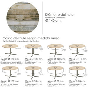 Mantel Redondo de Tela Encerada Resistente a las Manchas / 140 cm. Tablones de Madera - Product Image 5
